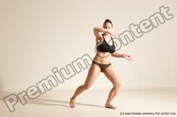 Underwear Martial art Woman White Moving poses Average long colored Dynamic poses Academic